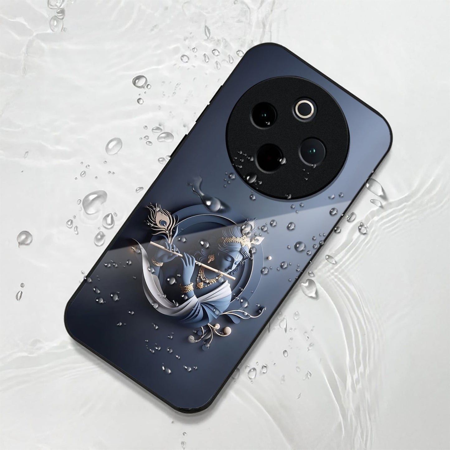 Vivo T4 5G Premium Acrylic Shockproof Glass Back Case (Krishna)