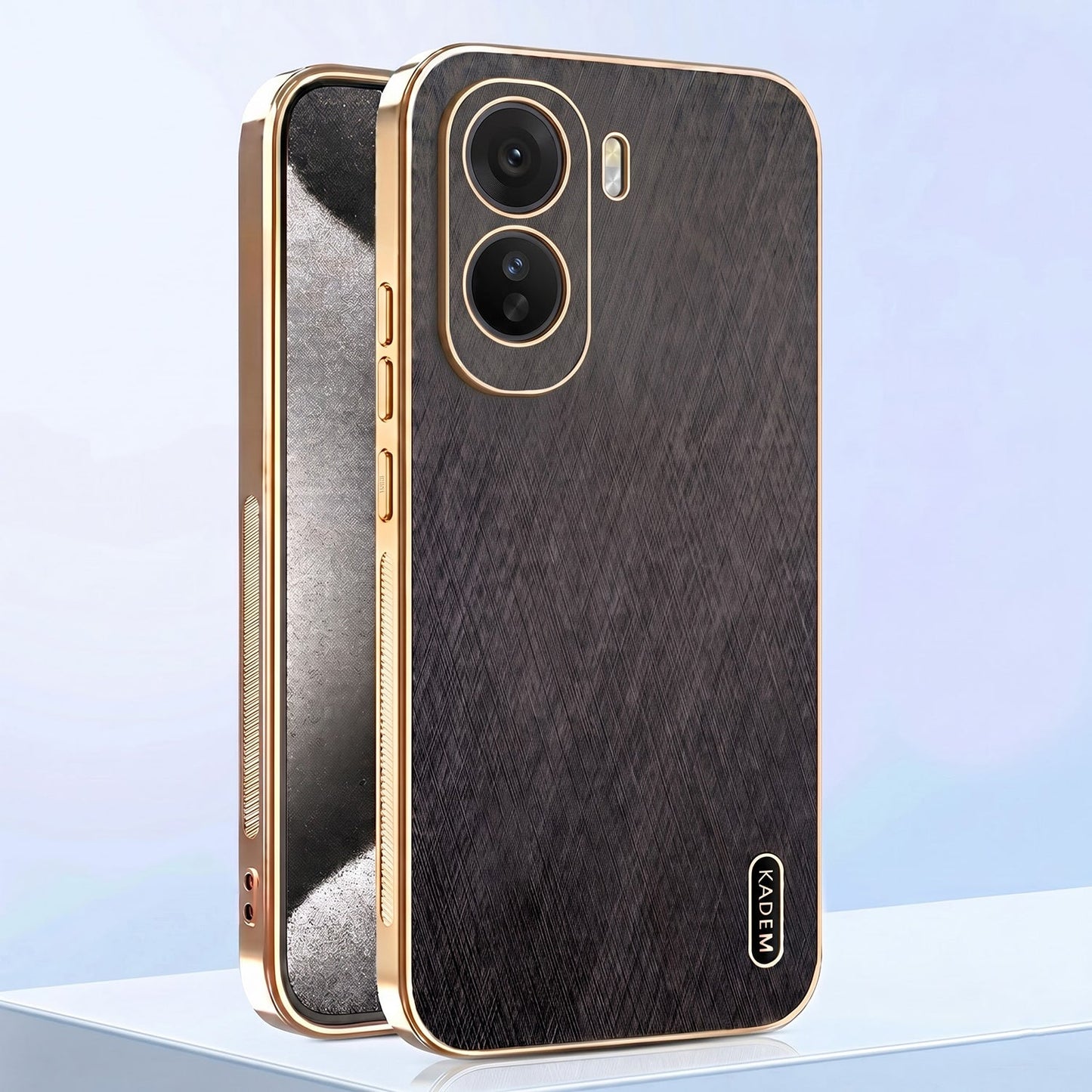 Vivo T5 Pro 5G Premium Electroplated Frame Gold Thread Pattern Soft Case