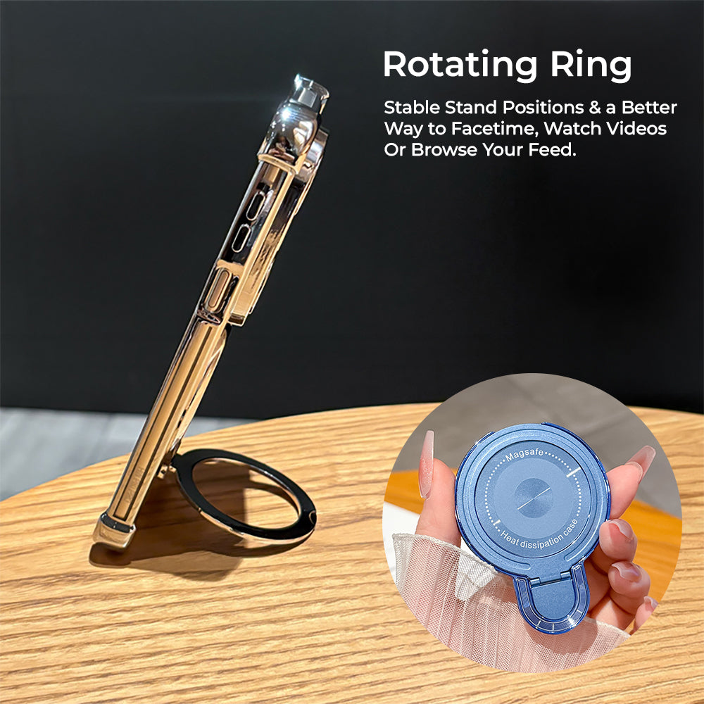Vivo V60e 5G Luxury Four Corner Invincible Bracket Ring Stand Case