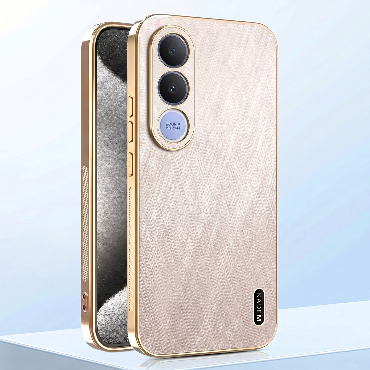 Vivo V70 FE 5G Premium Electroplated Frame Gold Thread Pattern Soft Case
