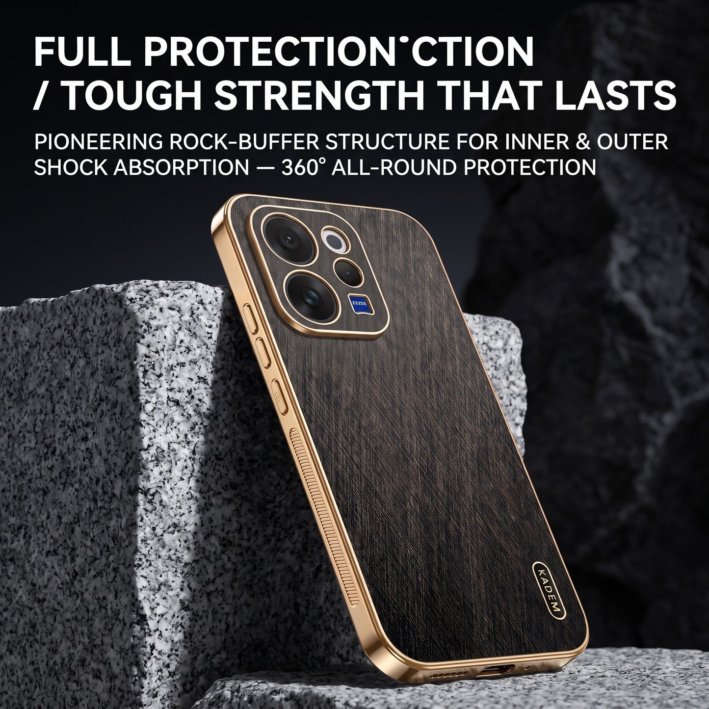 Vivo V70 5G Premium Electroplated Frame Gold Thread Pattern Soft Case