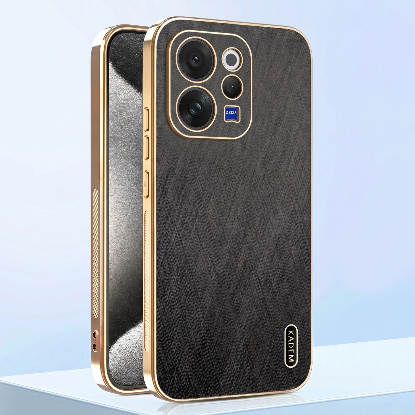 Vivo V70 5G Premium Electroplated Frame Gold Thread Pattern Soft Case