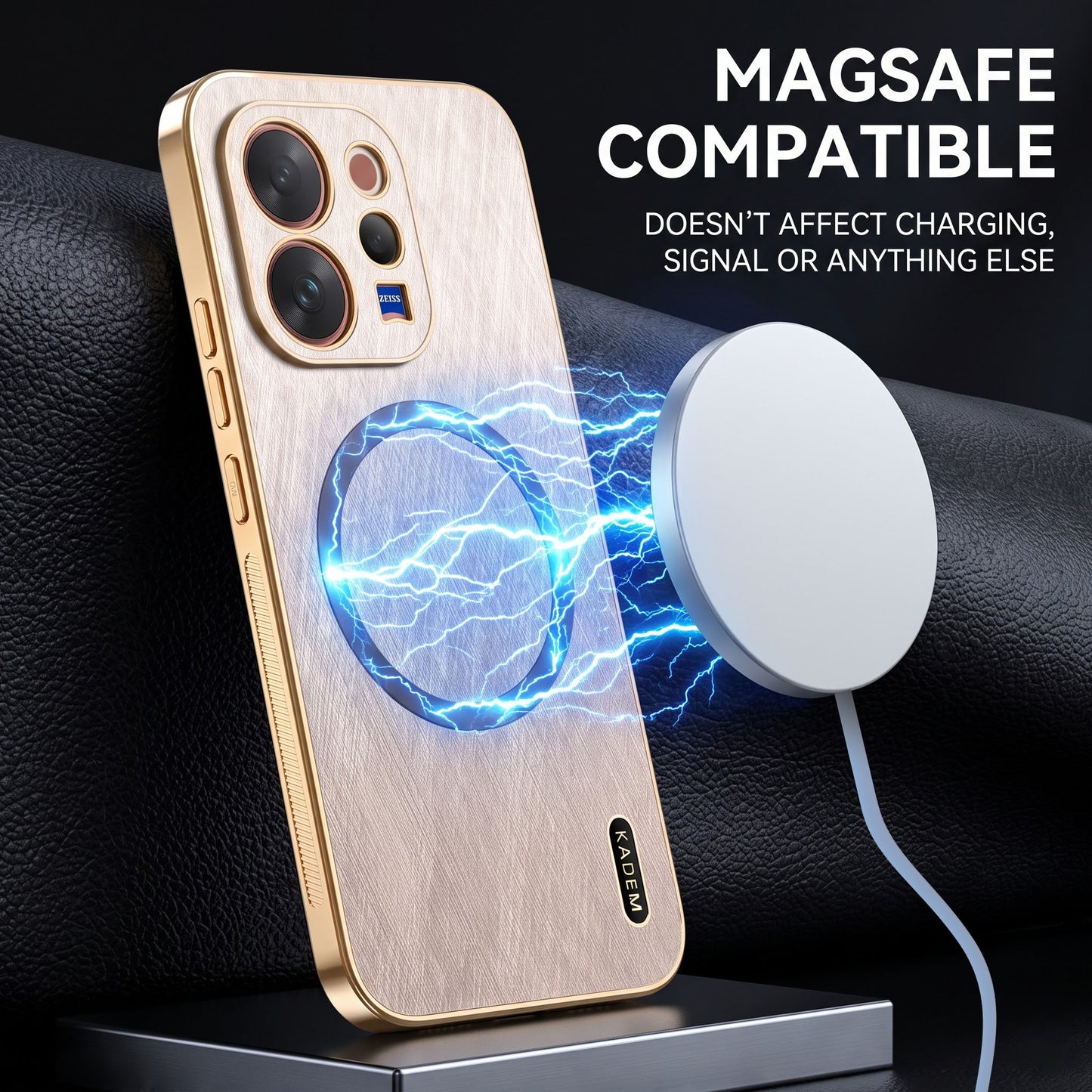 Vivo V70 5G Premium Electroplated Frame Gold Thread Pattern Soft Case