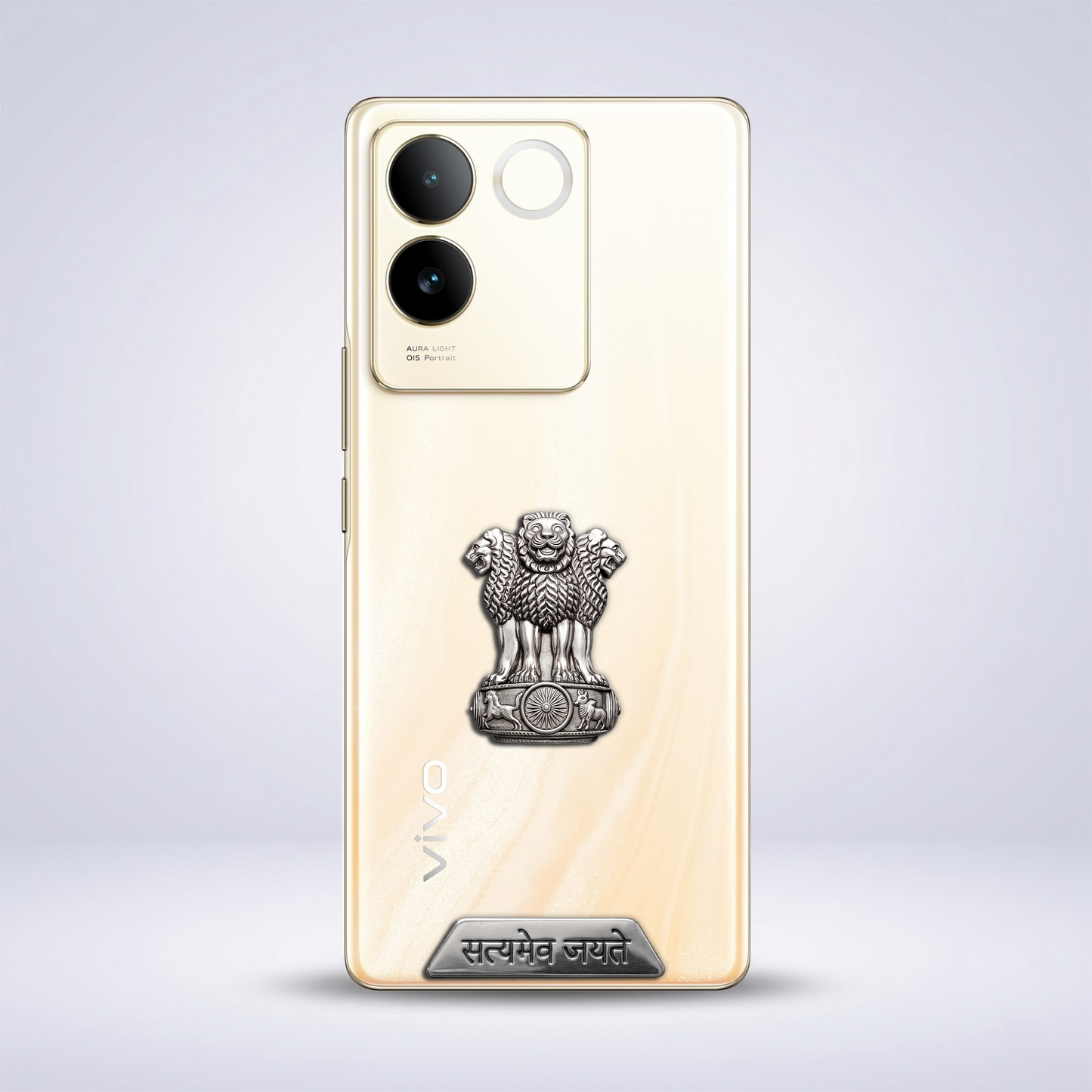 Vivo T2 Pro 5G Compatible Satyamev Jayate 3D Metal Emblem Sticker