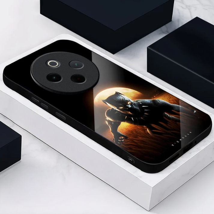 Vivo T4 5G Premium Acrylic Shockproof Glass Back Case (Royal Panther)