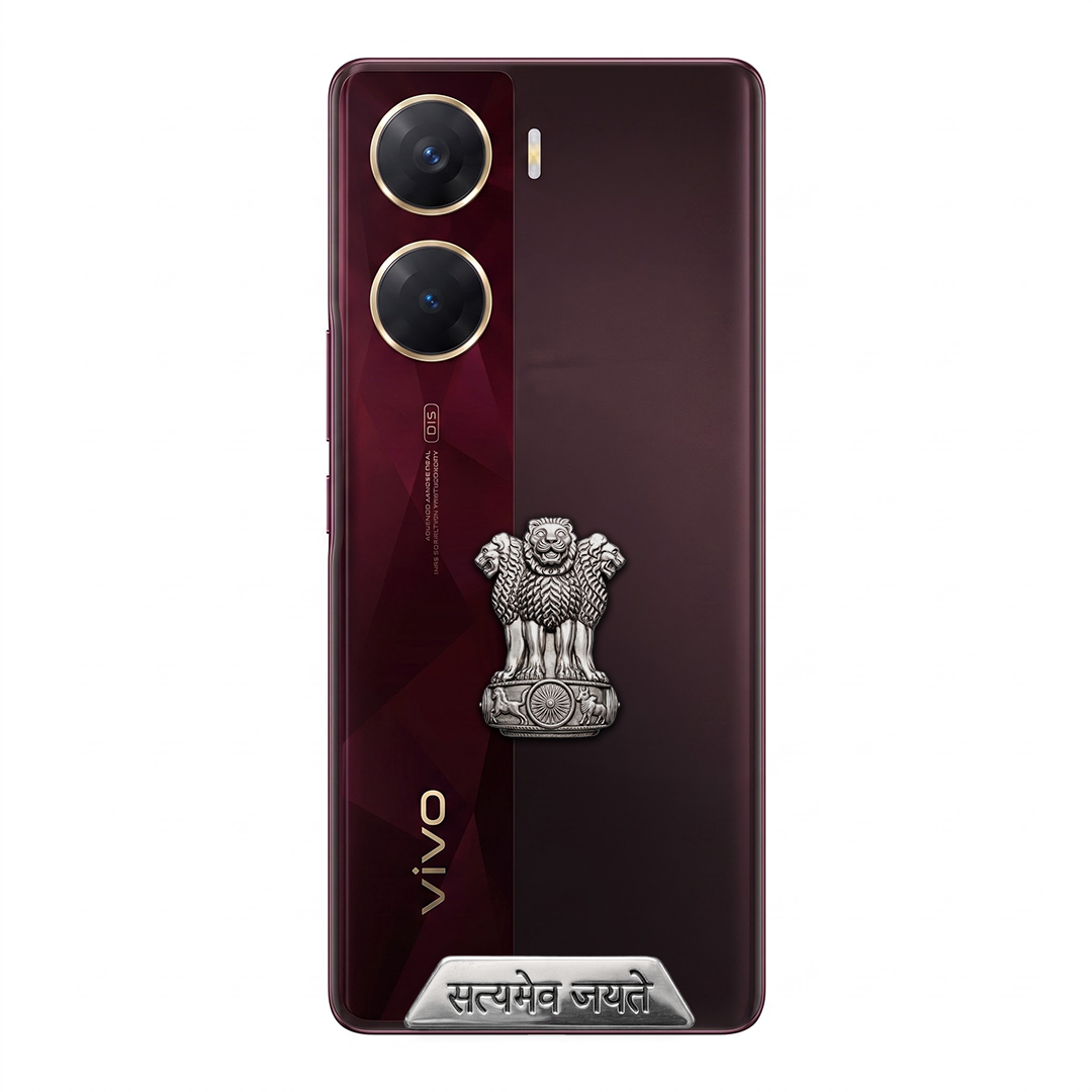 Vivo V29e 5G Compatible Satyamev Jayate 3D Metal Emblem Sticker