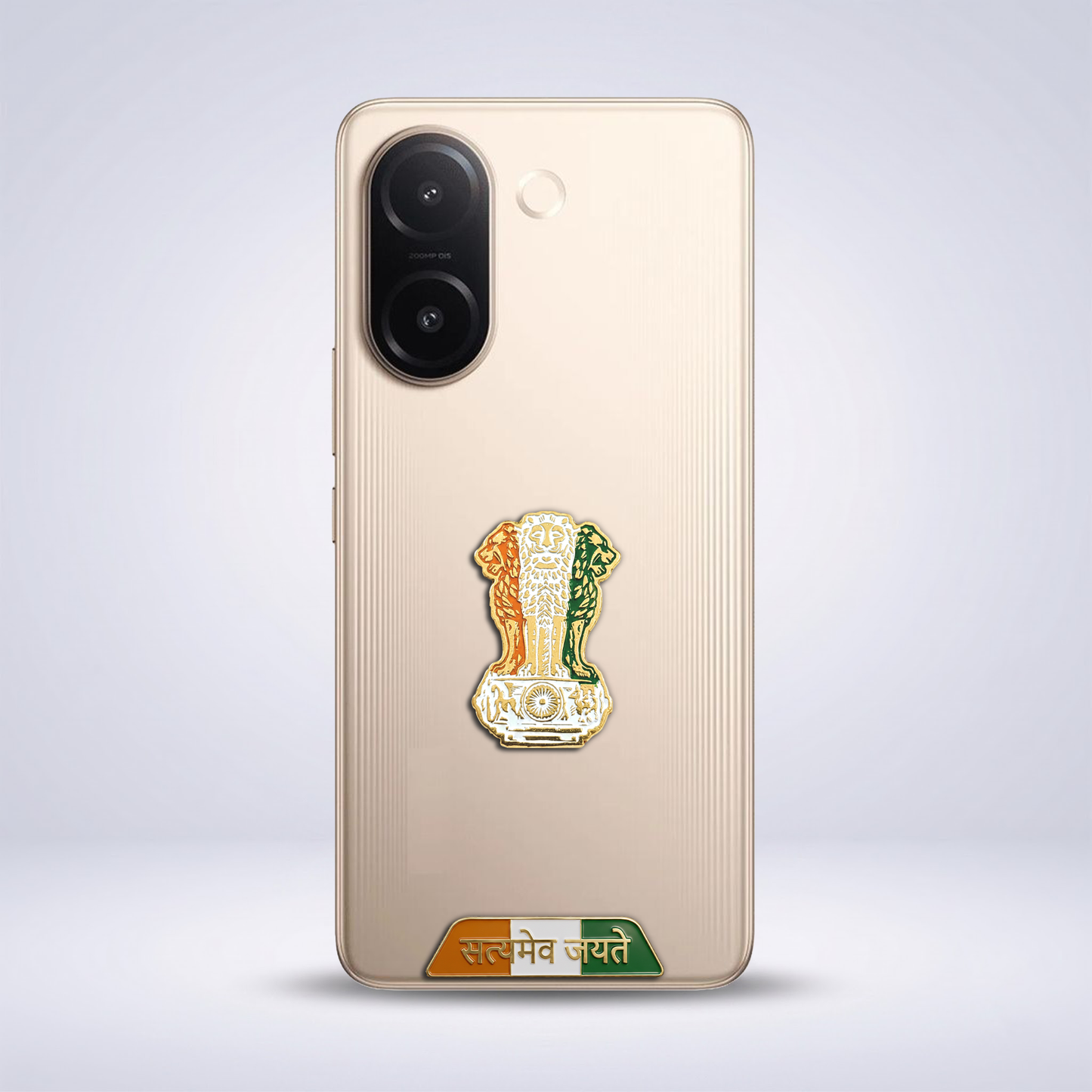 Vivo V60e 5G Compatible Satyamev Jayate 3D Metal Emblem Sticker