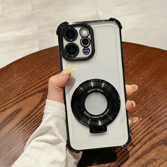 Vivo V70 5G Original Luxury Magnifier Ring Stand Shockproof Airbags Corner Case