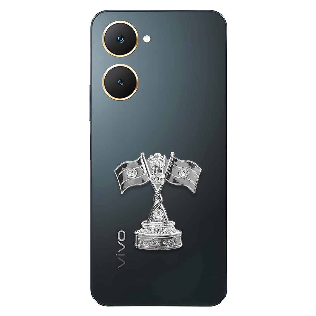 Vivo Y18e 5G Compatible Satyamev Jayate 3D Metal Emblem Sticker