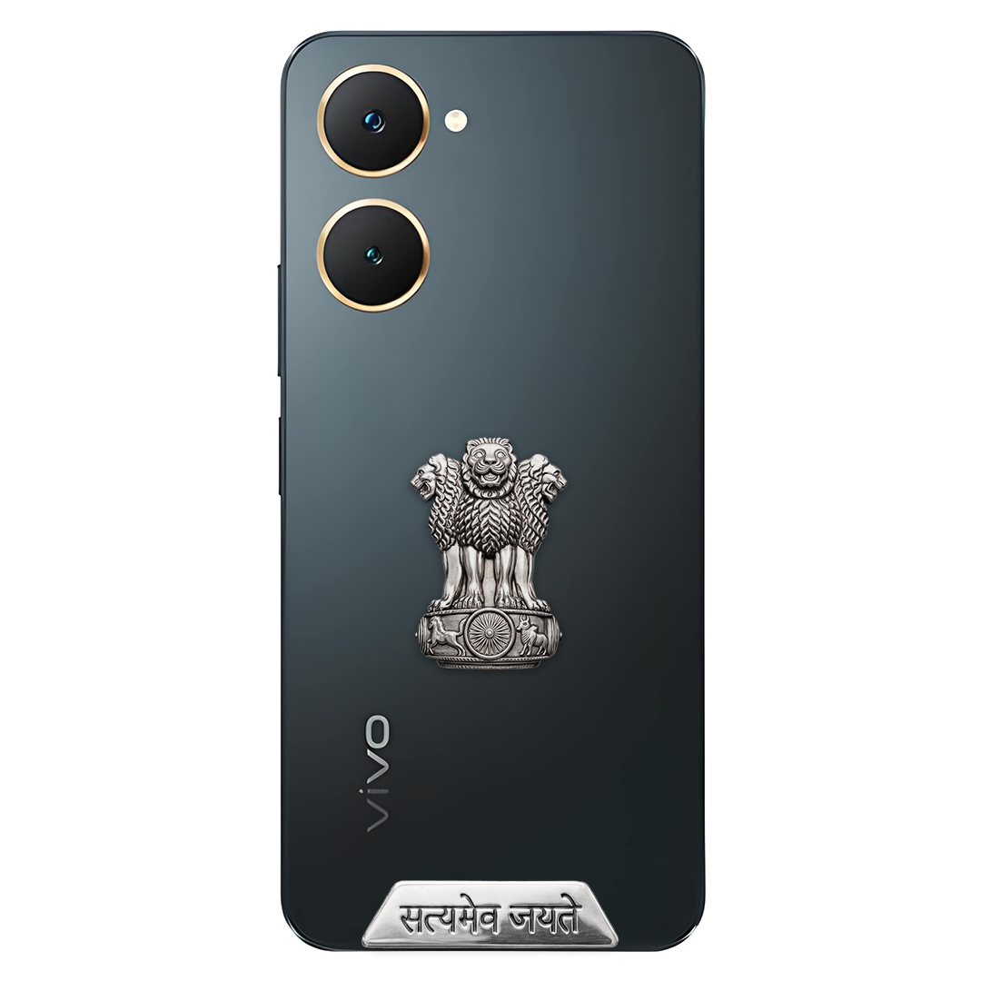 Vivo Y18e 5G Compatible Satyamev Jayate 3D Metal Emblem Sticker