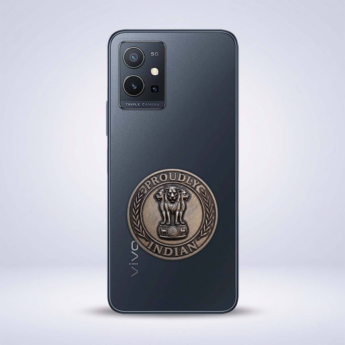 Vivo Y75 5G Compatible Satyamev Jayate 3D Metal Emblem Sticker
