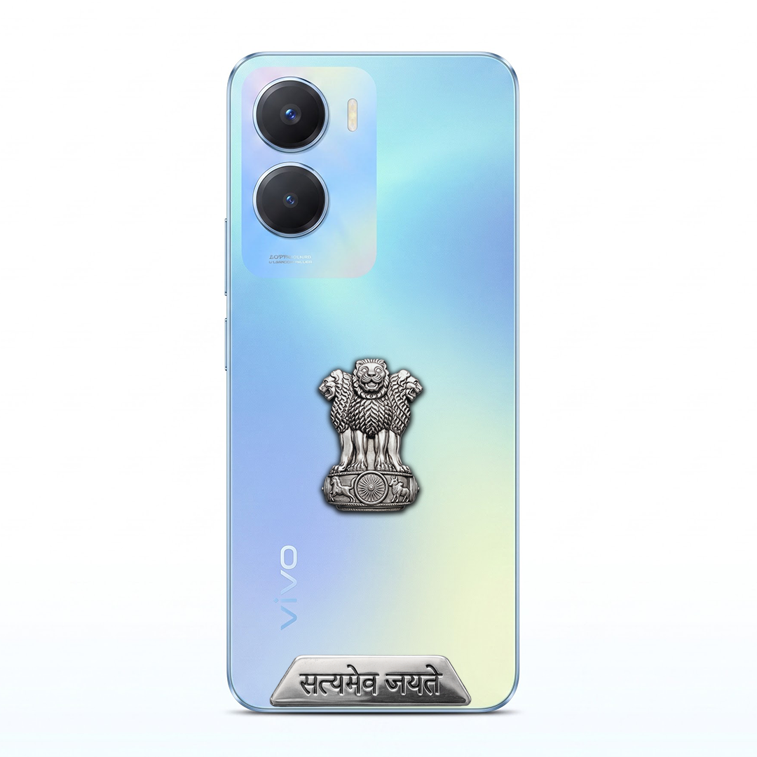 Vivo t2x 5G Compatible Satyamev Jayate 3D Metal Emblem Sticker