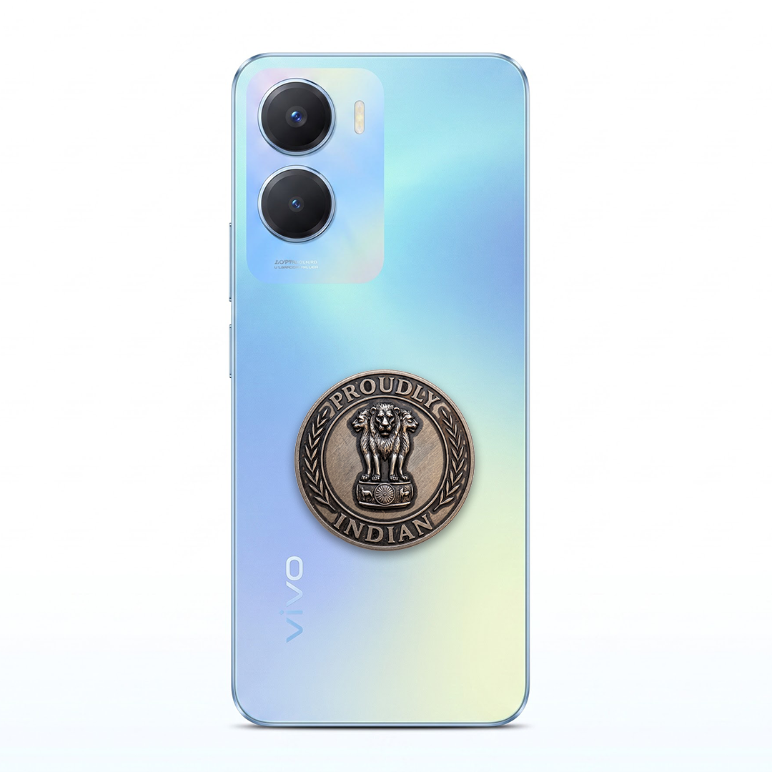 Vivo t2x 5G Compatible Satyamev Jayate 3D Metal Emblem Sticker
