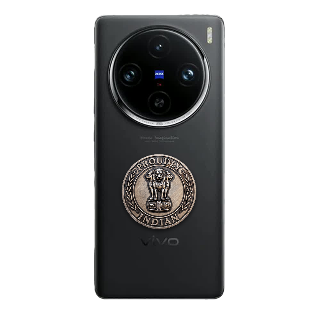 Vivo X100 5G Compatible Satyamev Jayate 3D Metal Emblem Sticker
