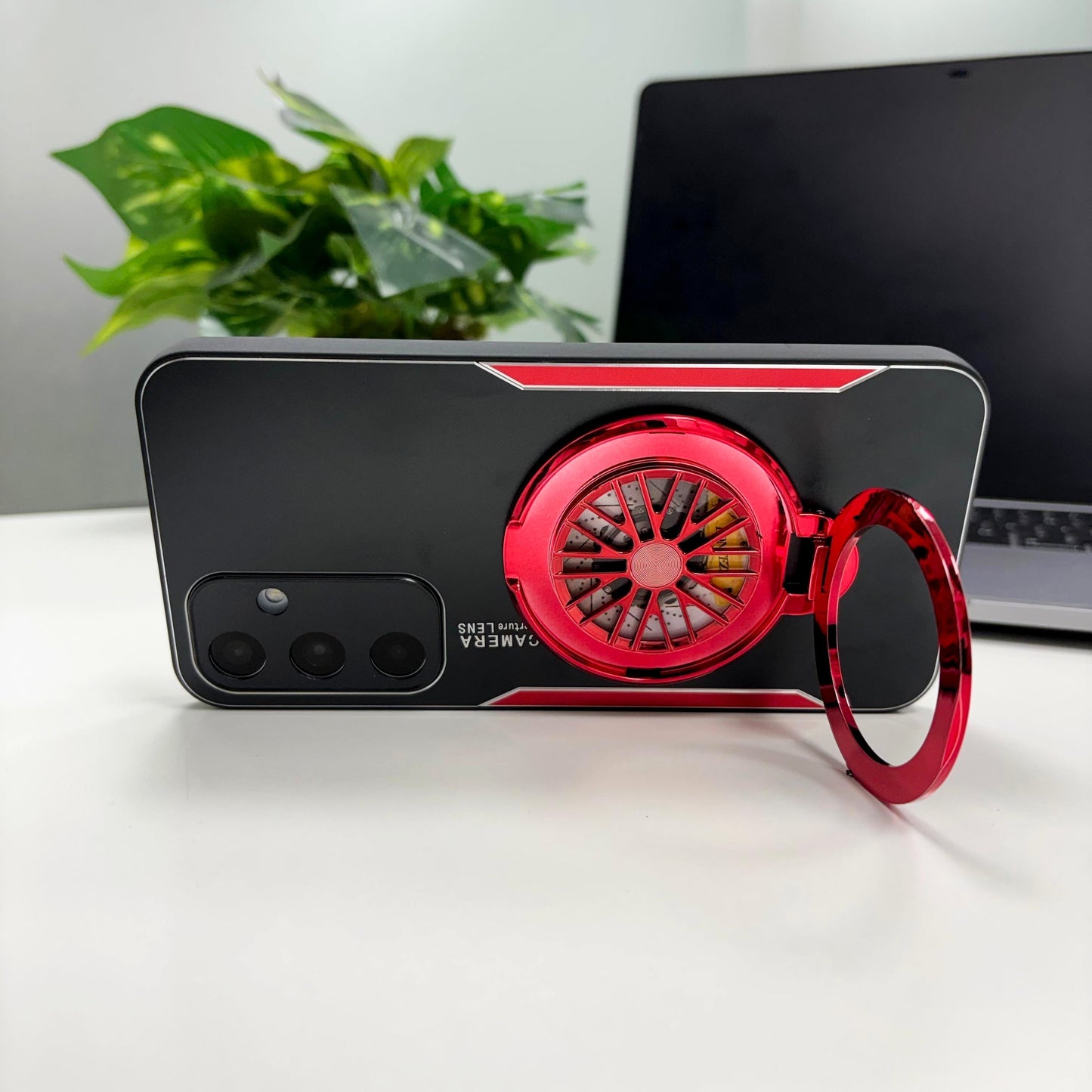 Samsung Galaxy A35 5G Best Selling Stress Buster Wheel Aluminium Metal Scratch Resistant Back Case