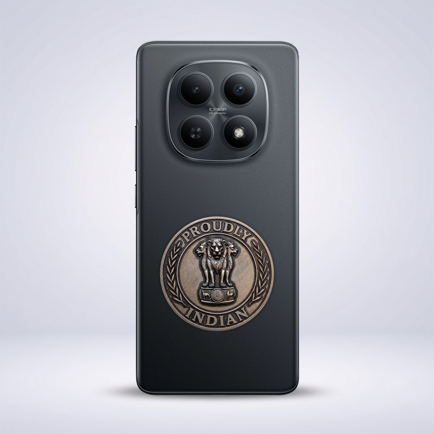 Redmi Note 15 5G Compatible Satyamev Jayate 3D Metal Emblem Sticker