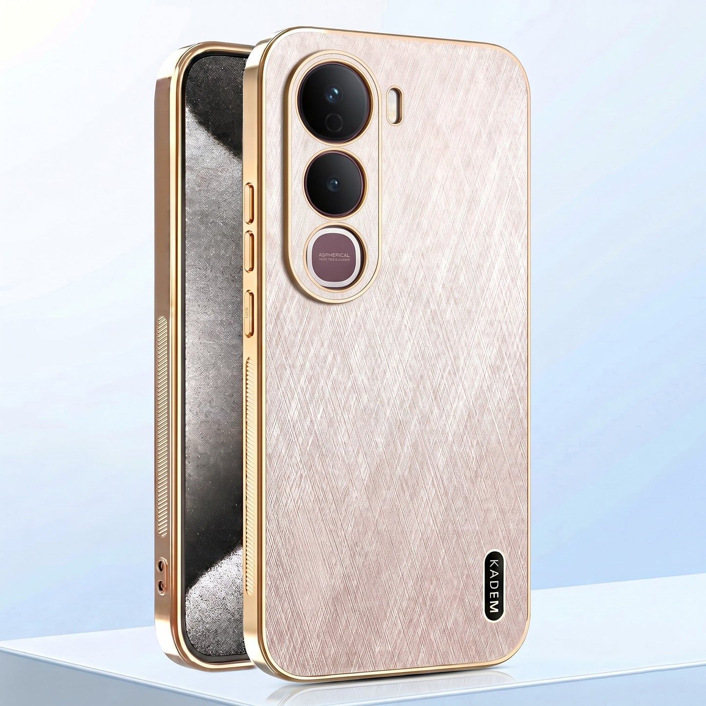 Vivo Y400 Pro 5G Premium Electroplated Frame Gold Thread Pattern Soft Case