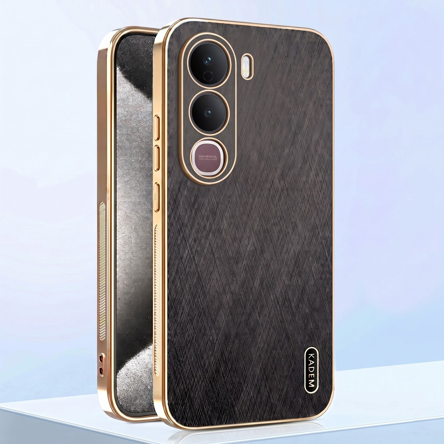 Vivo Y400 Pro 5G Premium Electroplated Frame Gold Thread Pattern Soft Case