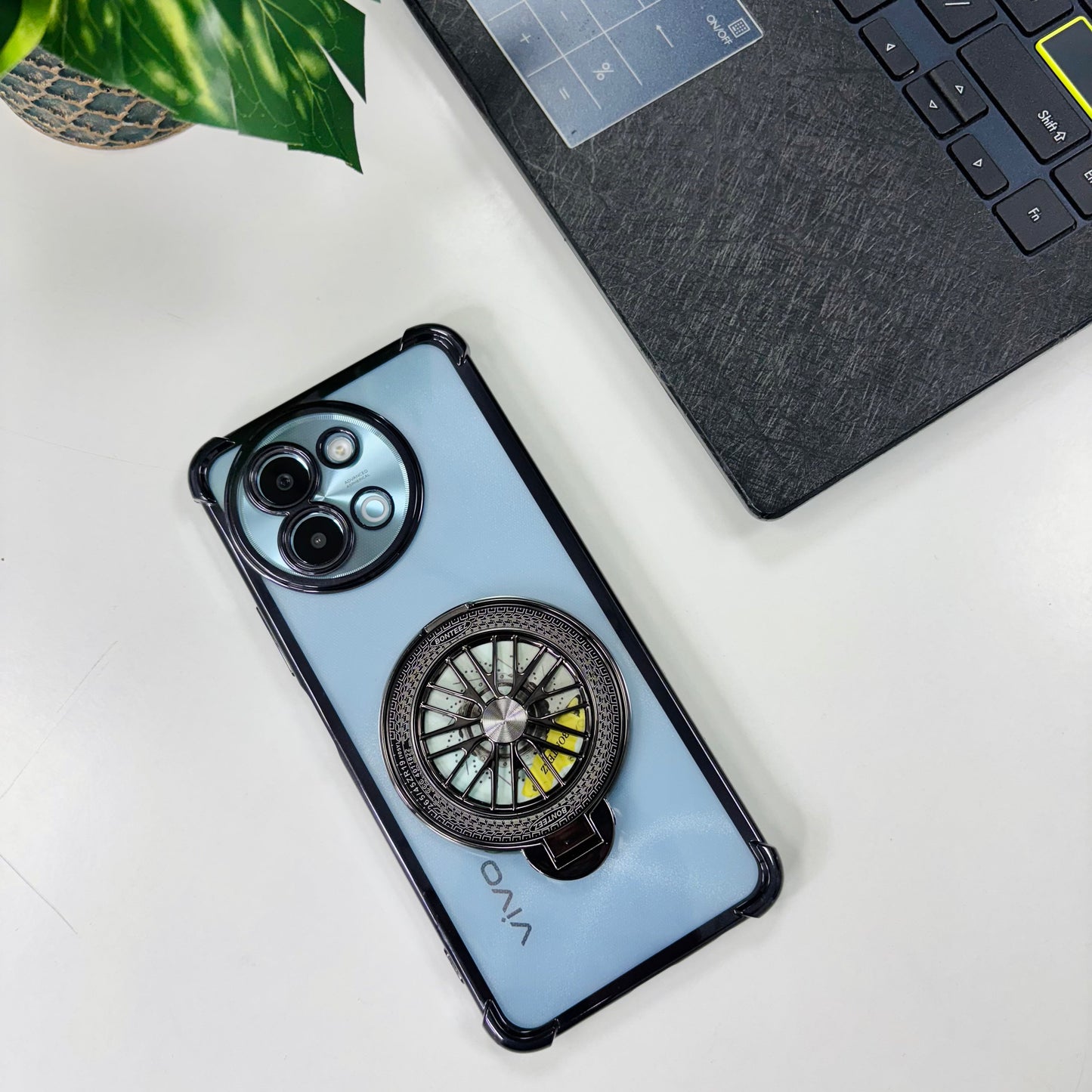 Vivo Y58 5G Premium Stress Buster Wheel Rotating Shockproof Airbags Case