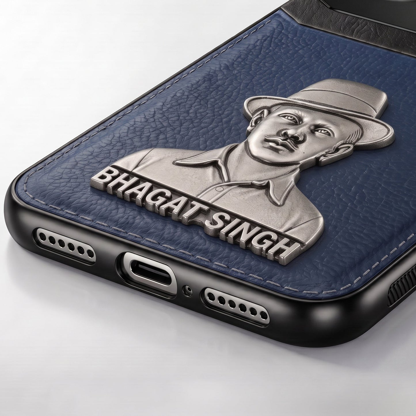 Oppo F31 Pro+ 5G Shaheed Bhagat Singh 3D Metal Leather Back Case