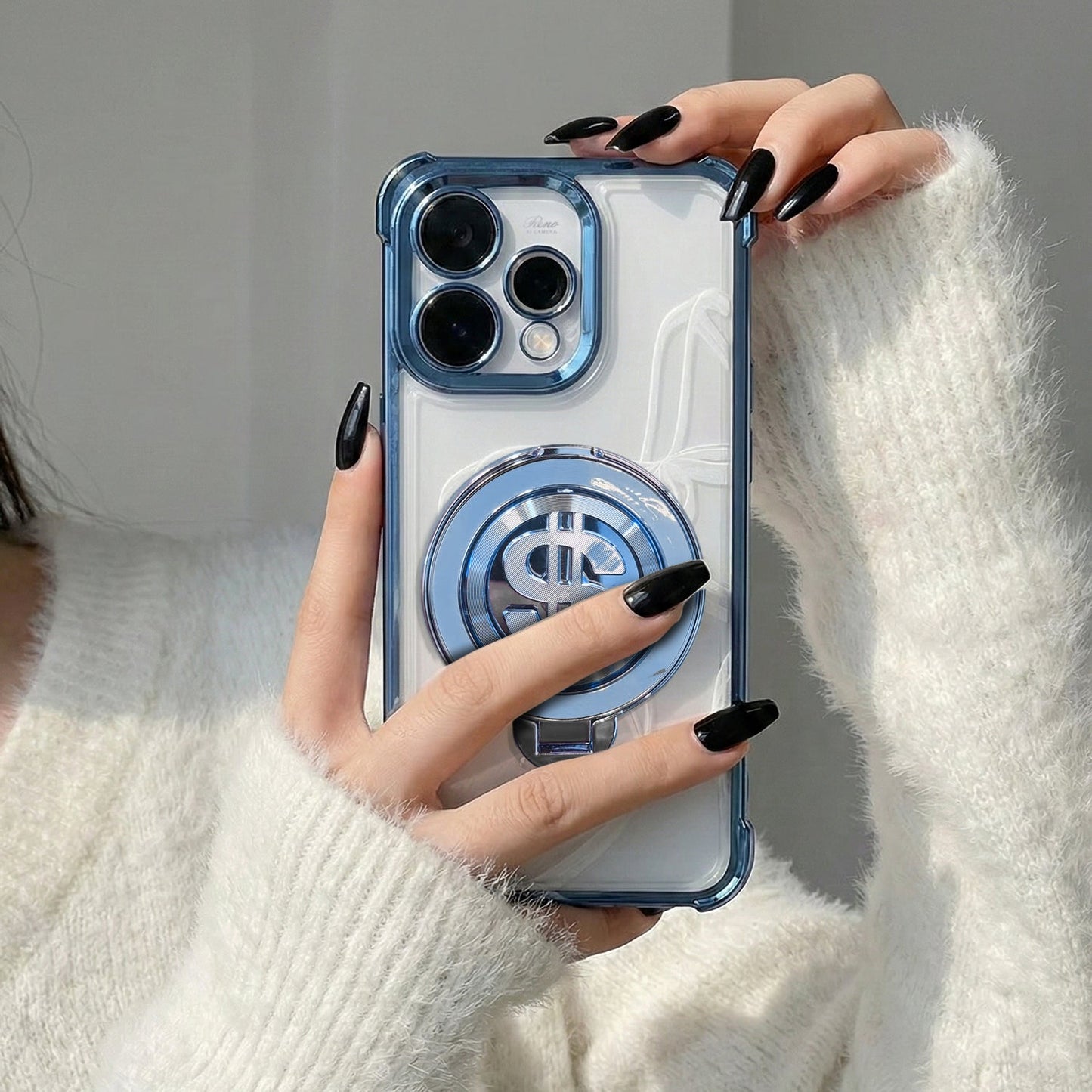 Oppo Reno 15 5G Four Corner Airbags 100% Original Astro Money Magnet Rotating Dollar Case