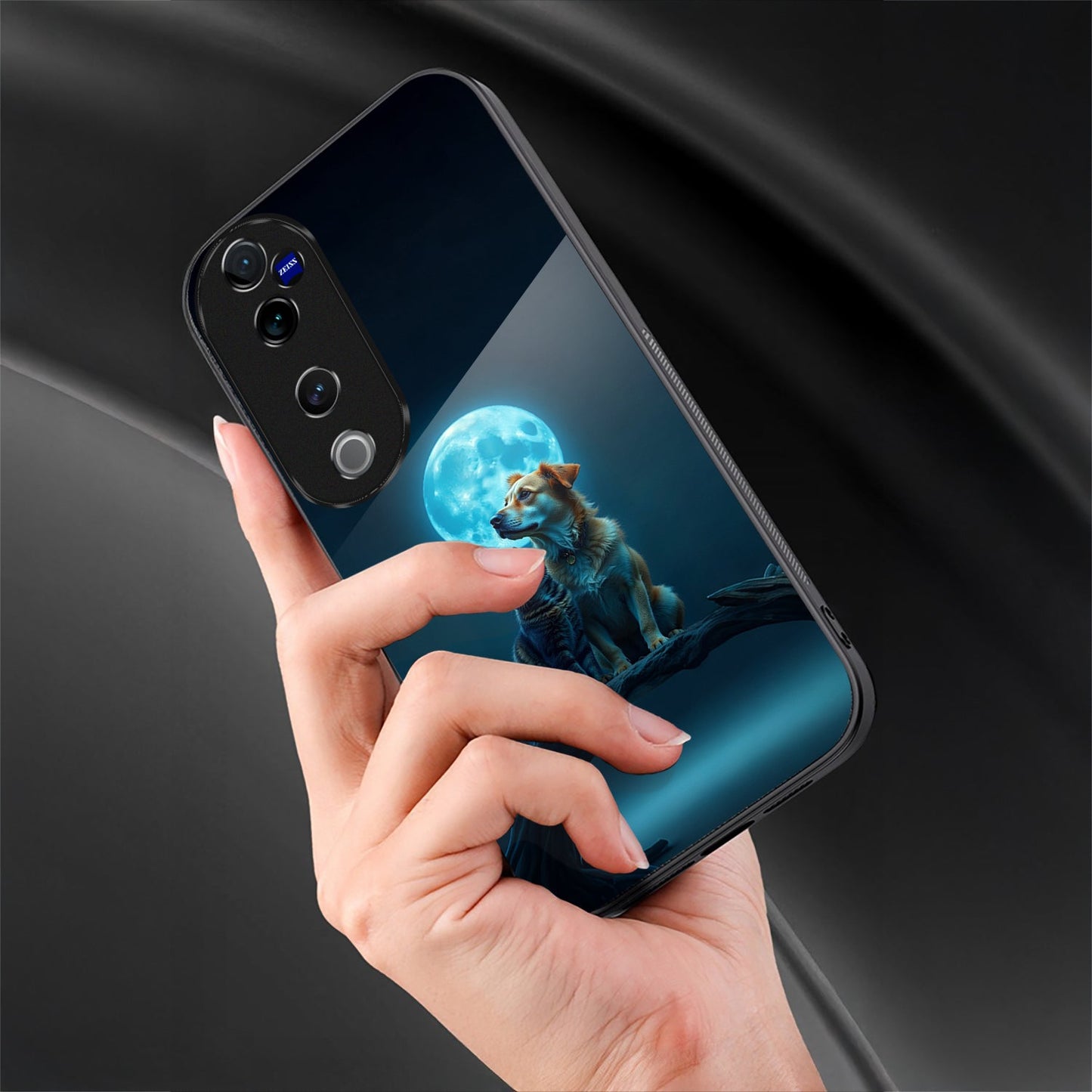 Vivo V40 Pro 5G Premium Acrylic Shockproof Glass Back Case (Dog&Cat Love)