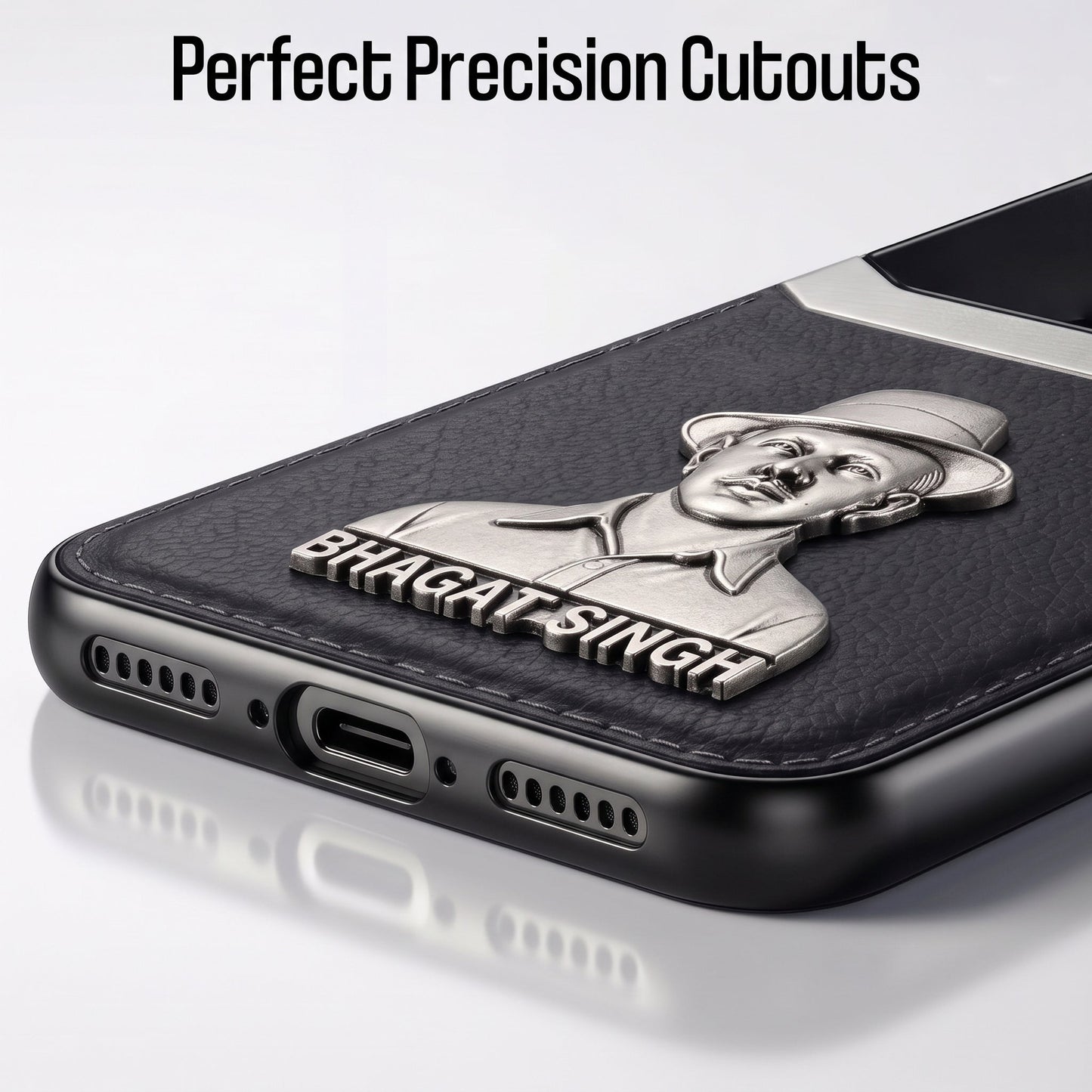 Redmi Note 14 Pro+ 5G Shaheed Bhagat Singh 3D Metal Leather Back Case