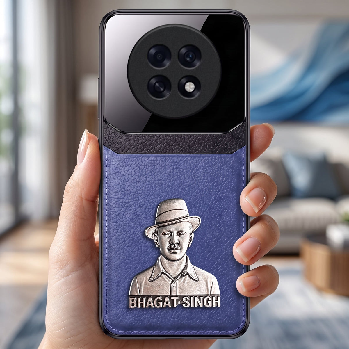 Oppo F31 Pro+ 5G Shaheed Bhagat Singh 3D Metal Leather Back Case