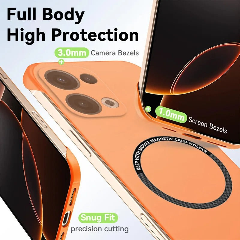 Oppo Reno13 5G Frameless Magnetic Wireless Charging Case — Ultra-Slim Clear MagSafe Compatible Cover