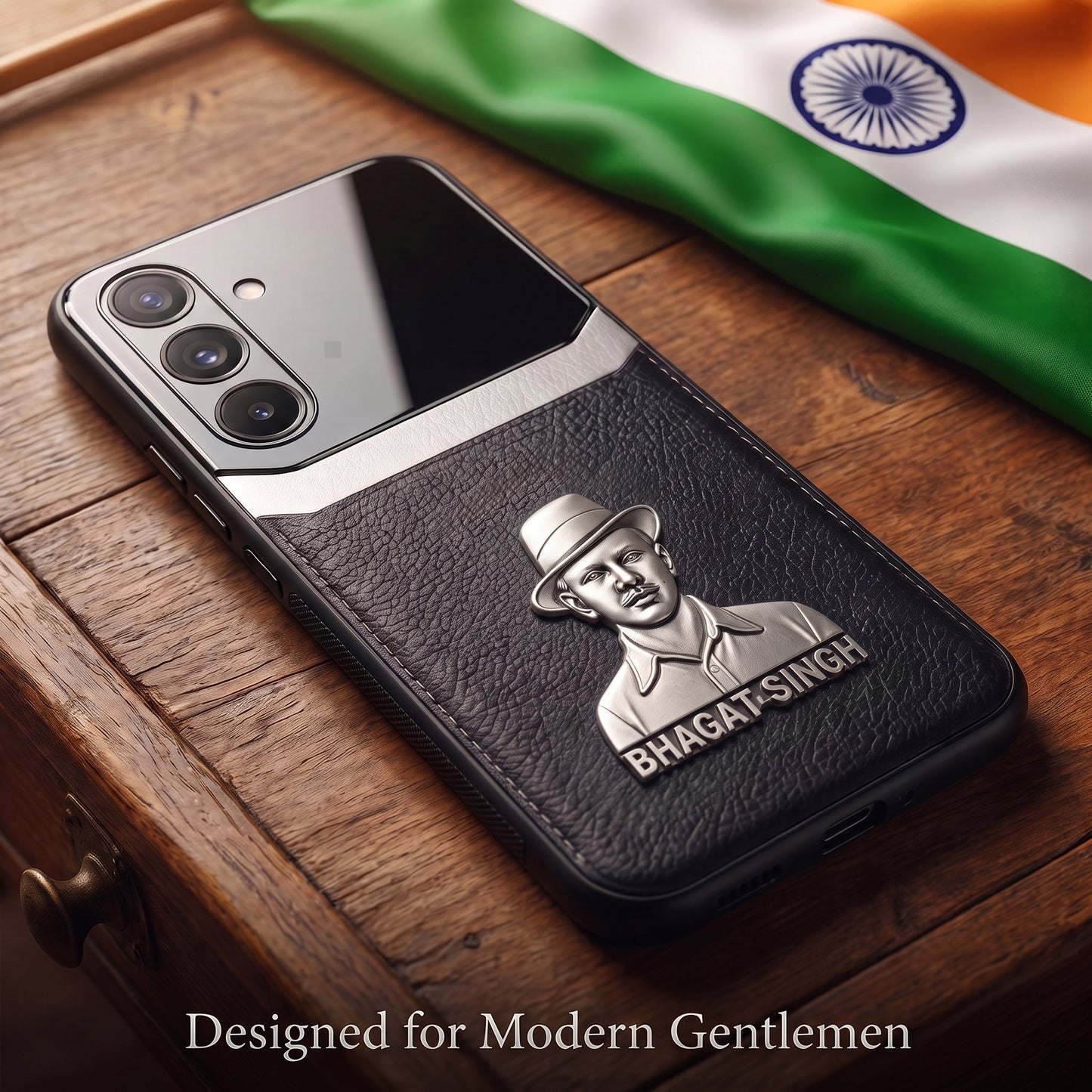 Samsung Galaxy A16 5G Shaheed Bhagat Singh 3D Metal Leather Back Case