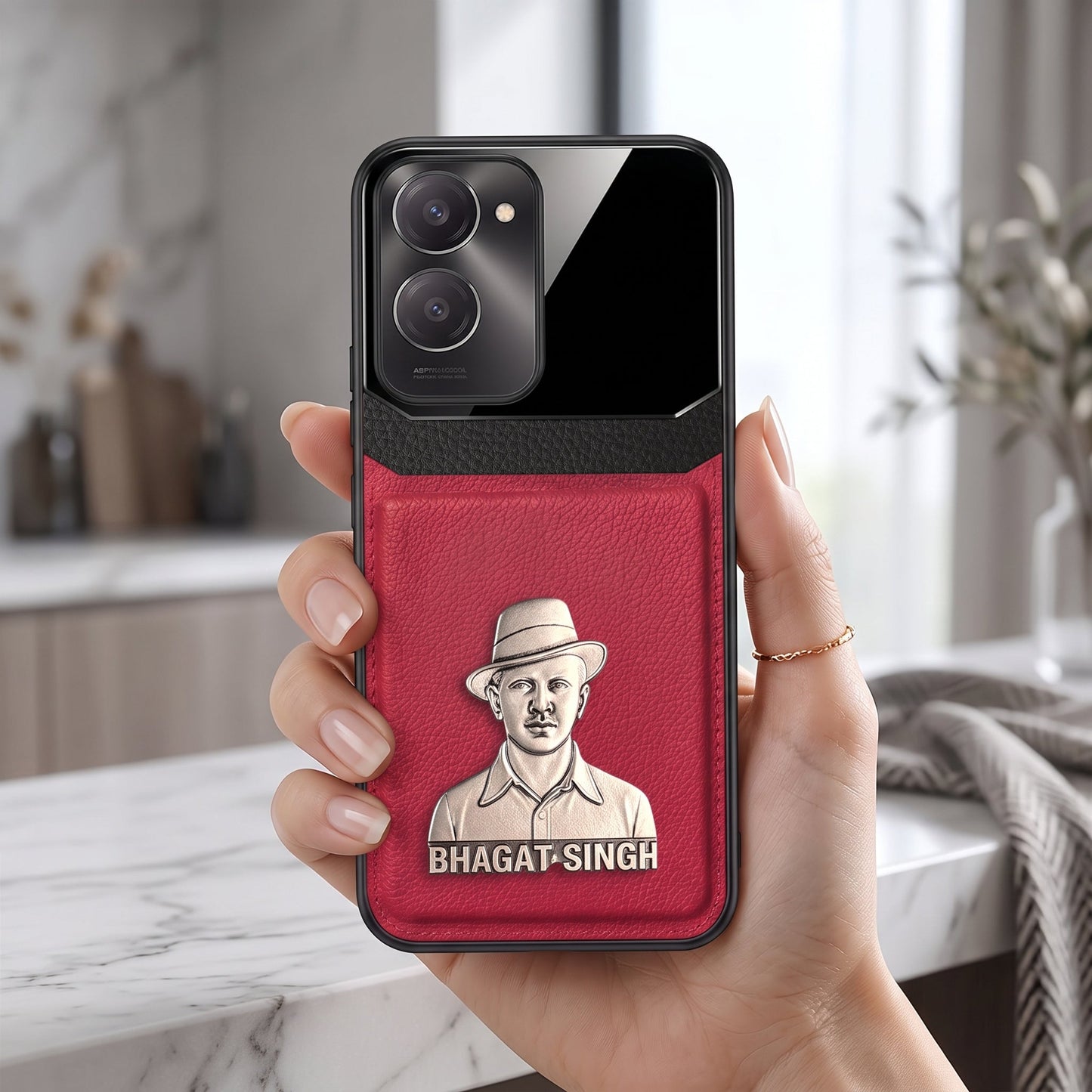 Vivo Y28s 5G Shaheed Bhagat Singh 3D Metal Leather Back Case