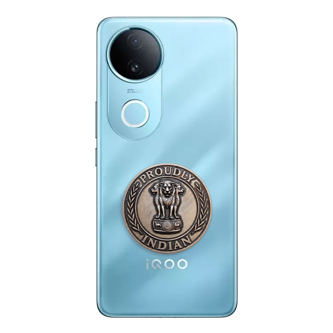 iQOO Z10R 5G Compatible Satyamev Jayate 3D Metal Emblem Sticker
