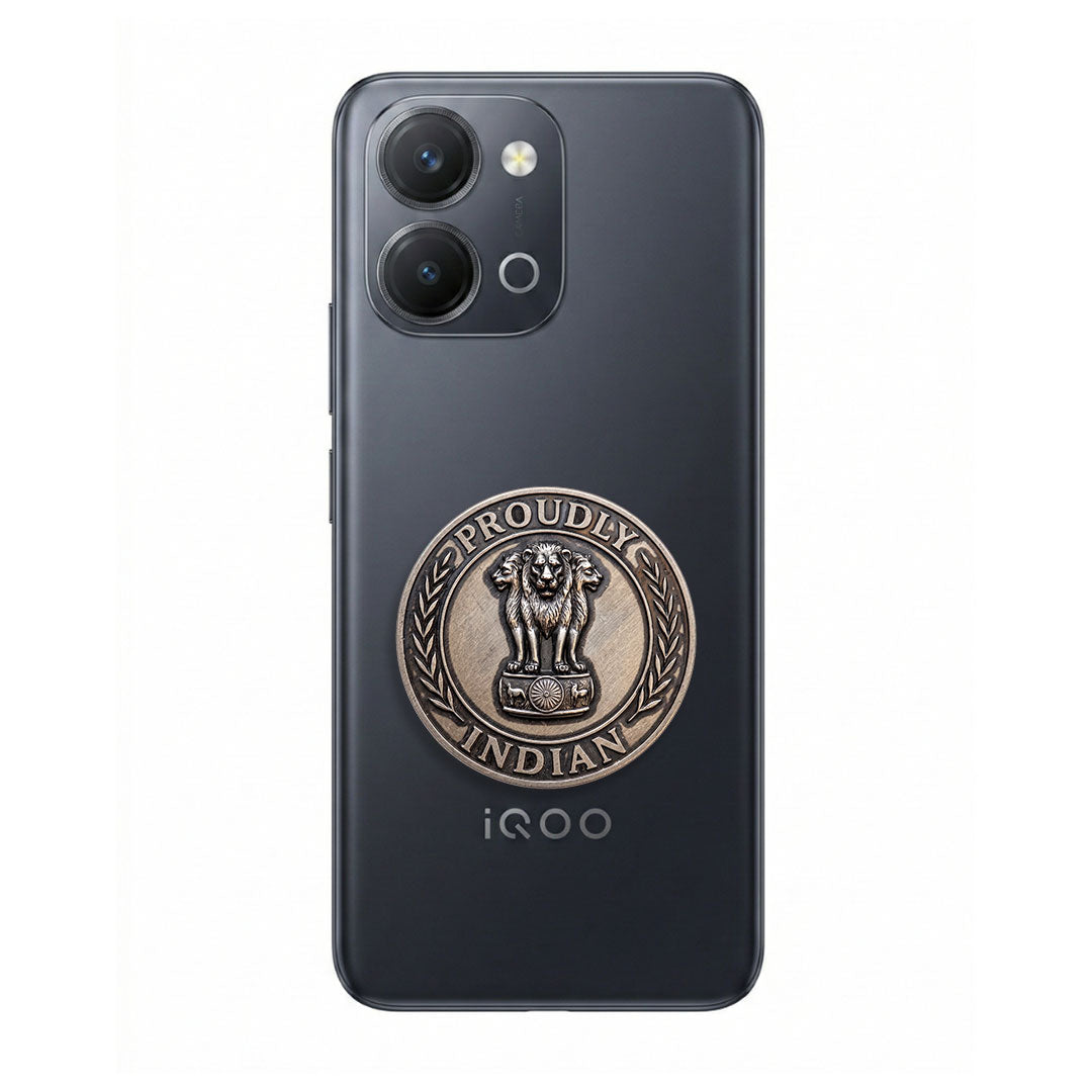 iQOO Z11x 5G Compatible Satyamev Jayate 3D Metal Emblem Sticker