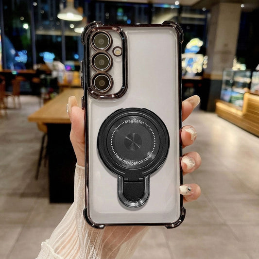 Samsung Galaxy A56 5G Luxury Four Corner Invincible Bracket Ring Stand Case