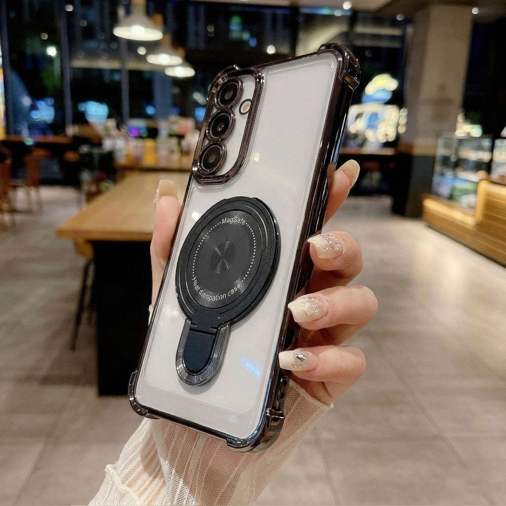 Samsung Galaxy A26 5G Luxury Four Corner Invincible Bracket Ring Stand Case