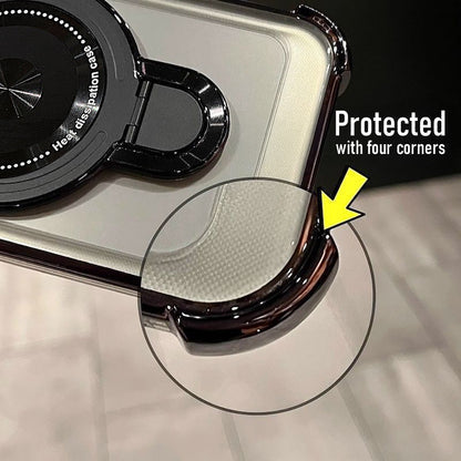 Samsung Galaxy M56 5G Luxury Four Corner Invincible Bracket Ring Stand Case