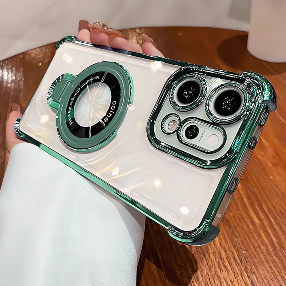 Oppo Reno 14 5G Original Luxury Magnifier Ring Stand Shockproof Airbags Corner