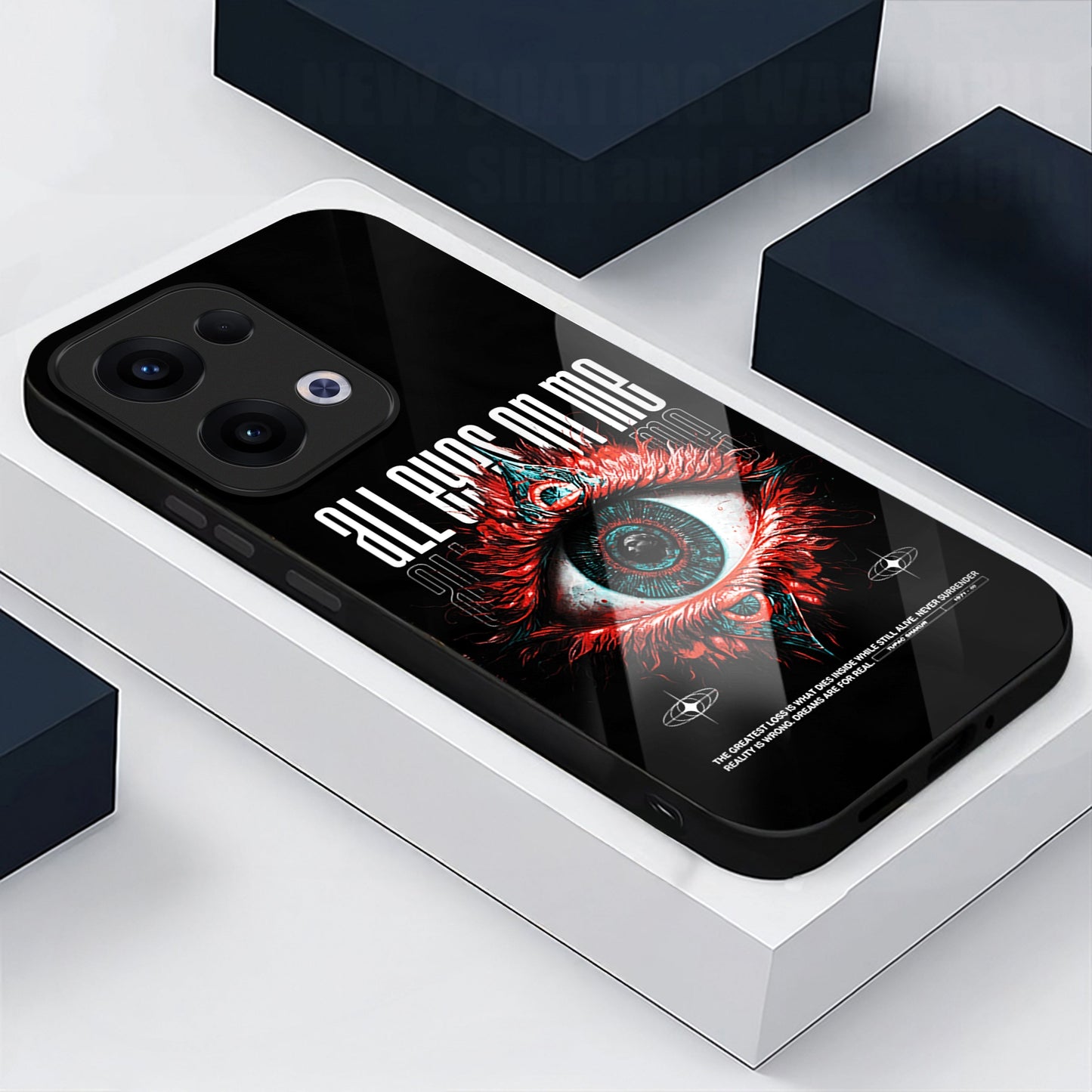 Oppo Reno 13 5G Premium Acrylic Shockproof Glass Back Case (Angry Eye)