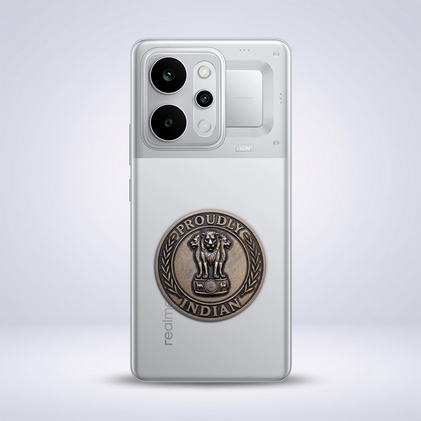 Realme P4 Power 5G Compatible Satyamev Jayate 3D Metal Emblem Sticker