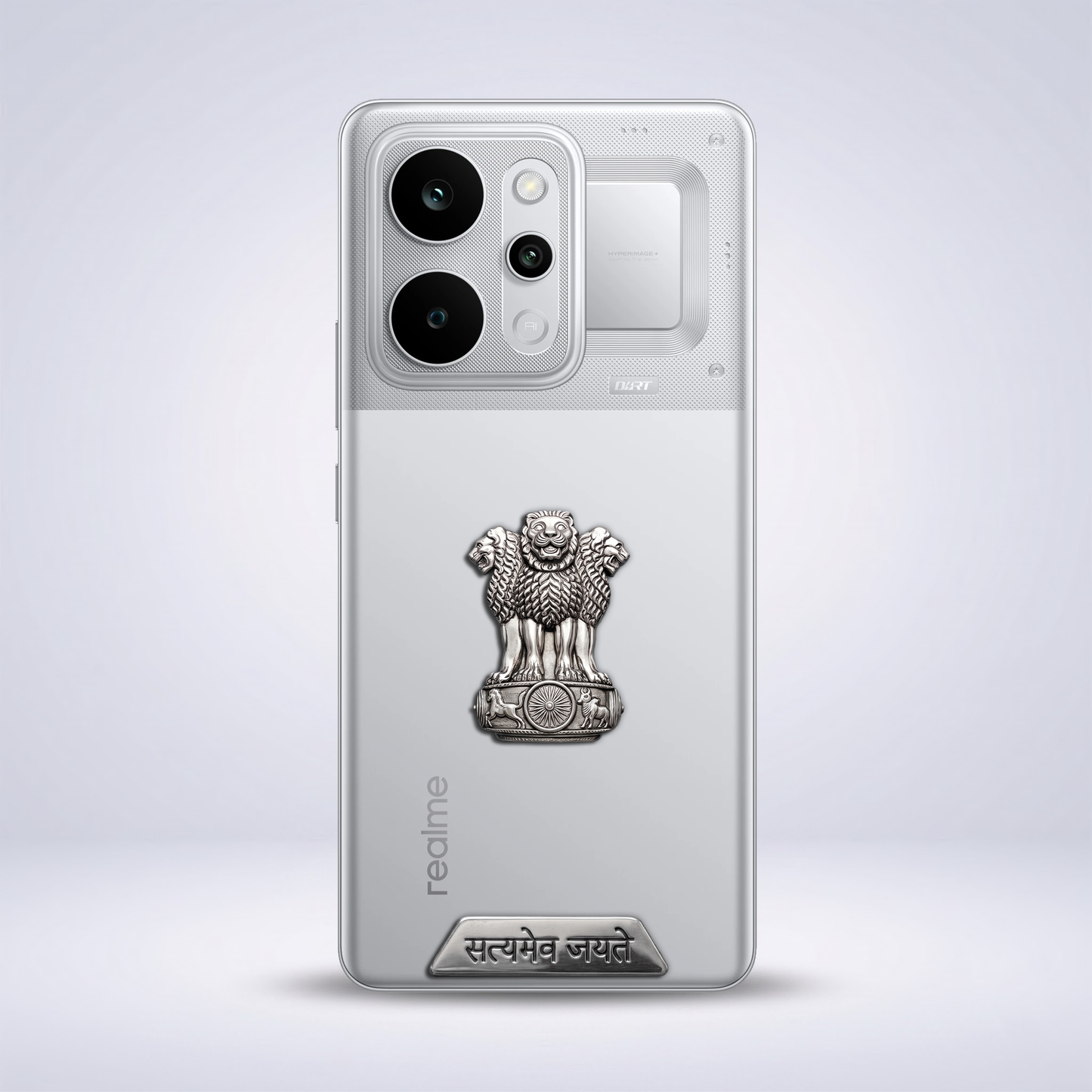 Realme P4 Power 5G Compatible Satyamev Jayate 3D Metal Emblem Sticker