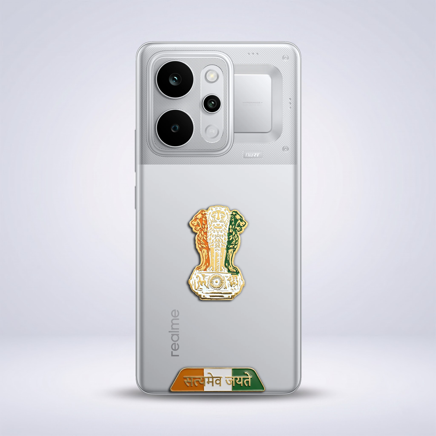 Realme P4 Power 5G Compatible Satyamev Jayate 3D Metal Emblem Sticker