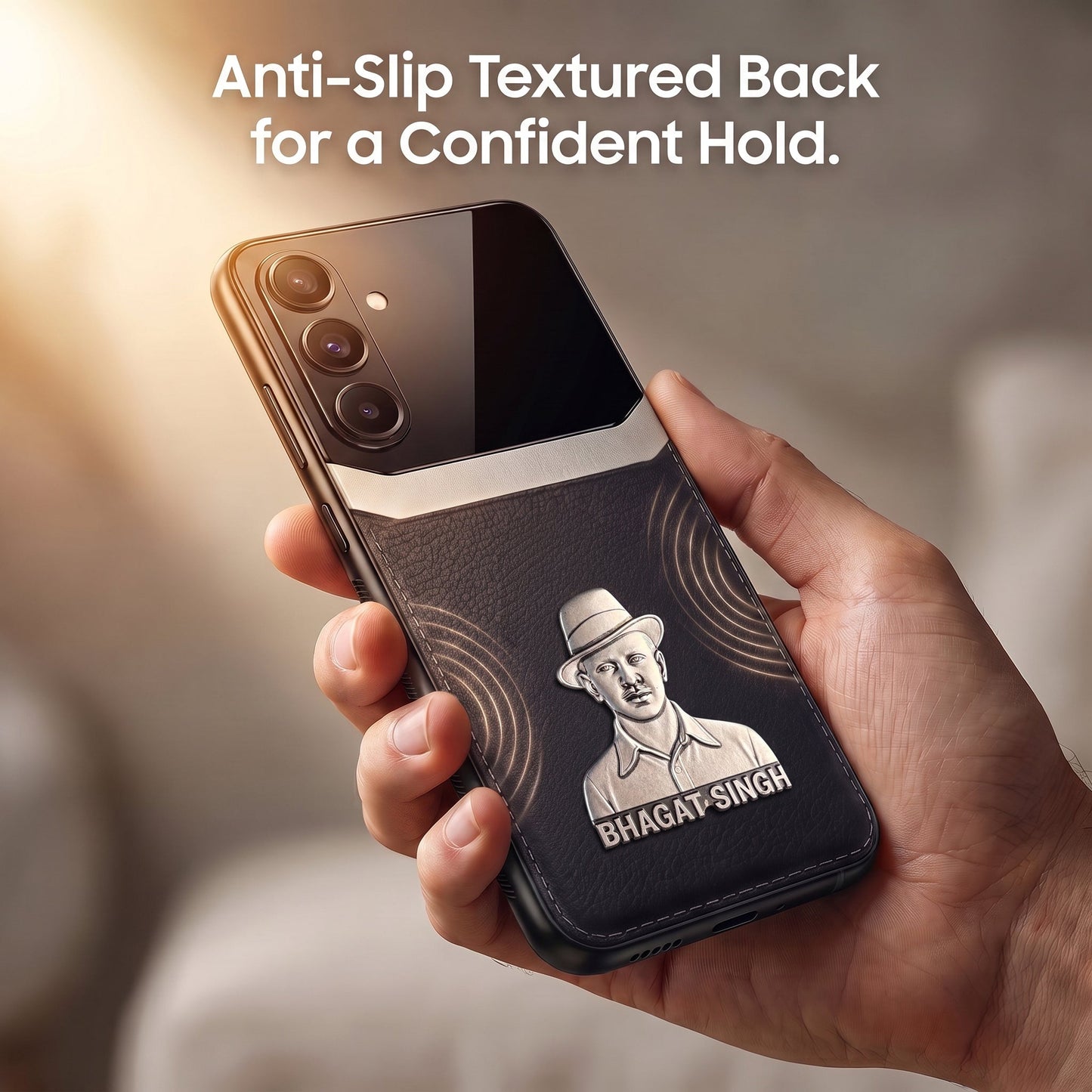 Samsung Galaxy A36 5G Shaheed Bhagat Singh 3D Metal Leather Back Case