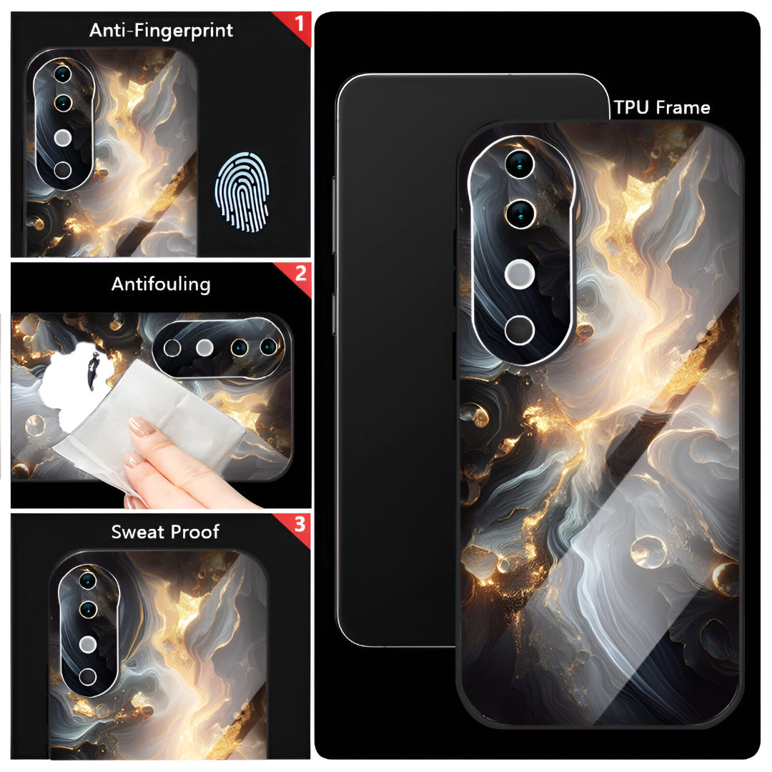 Vivo V40 Pro 5G Premium Acrylic Shockproof Glass Back Case (Mist)