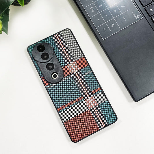 Vivo V40 5G Luxury Grid Pattern Glass Back Shockproof Case