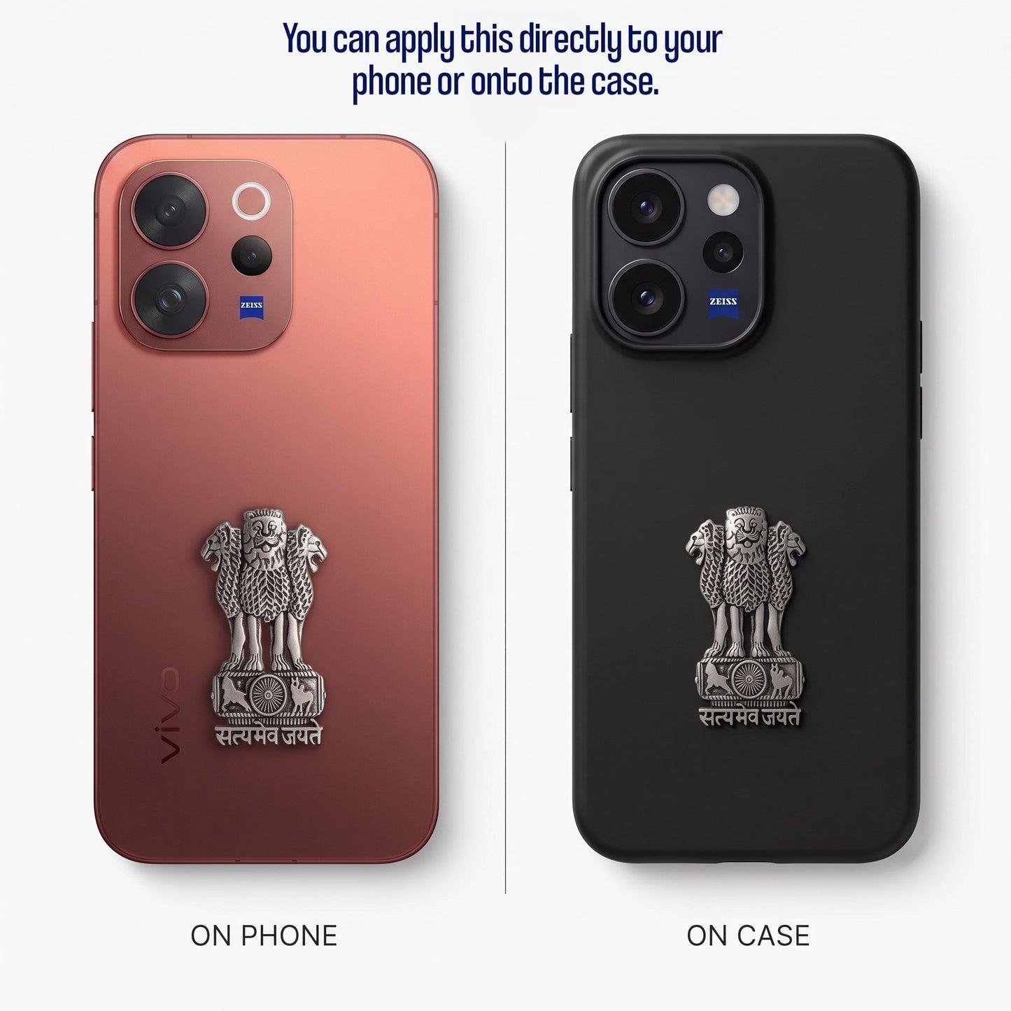 Vivo V70 5G Compatible Satyamev Jayate 3D Metal Emblem Sticker
