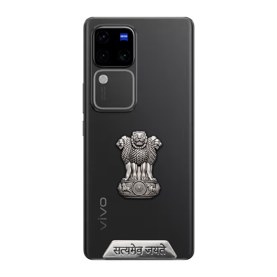 Vivo V30 5G Compatible Satyamev Jayate 3D Metal Emblem Sticker