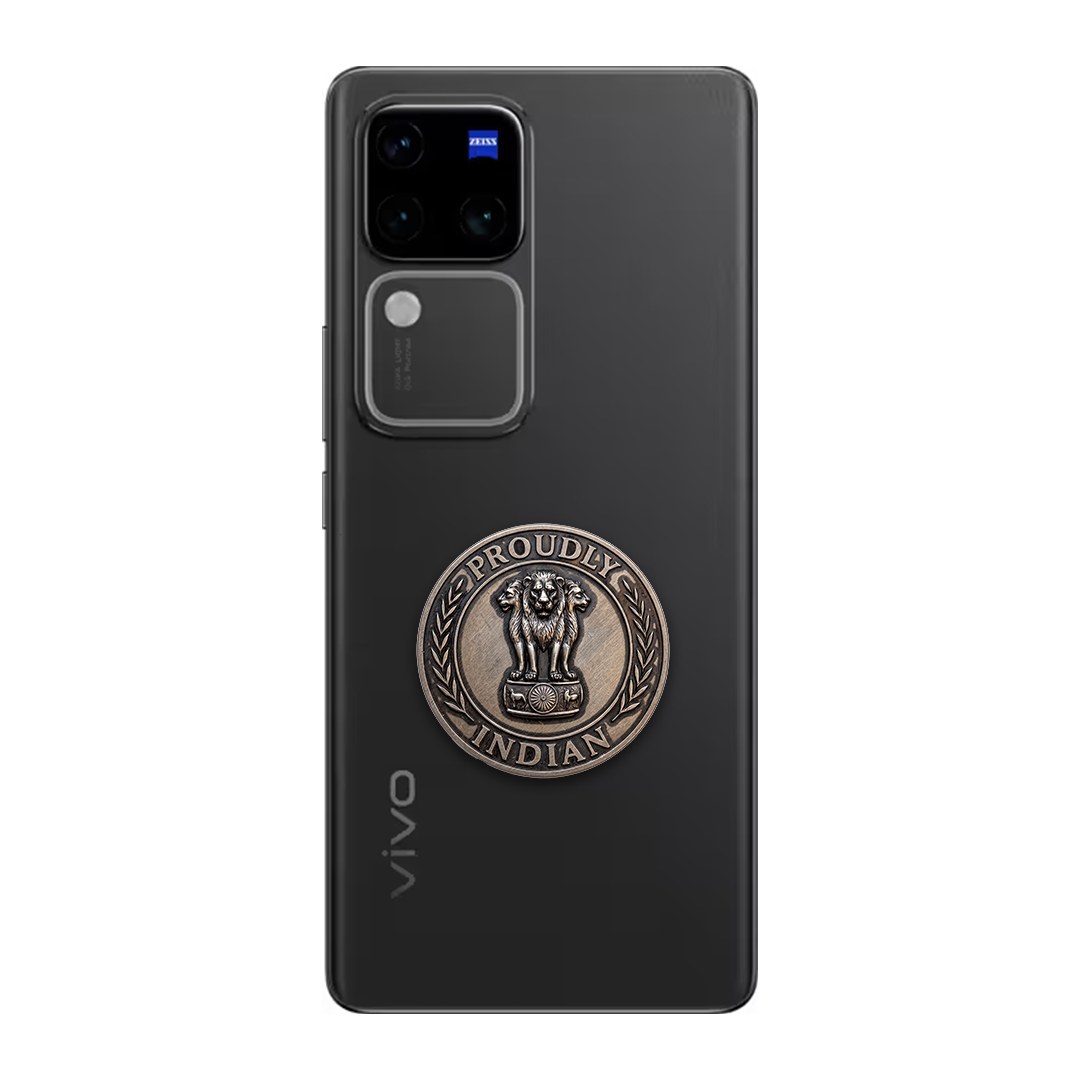 Vivo V30 5G Compatible Satyamev Jayate 3D Metal Emblem Sticker