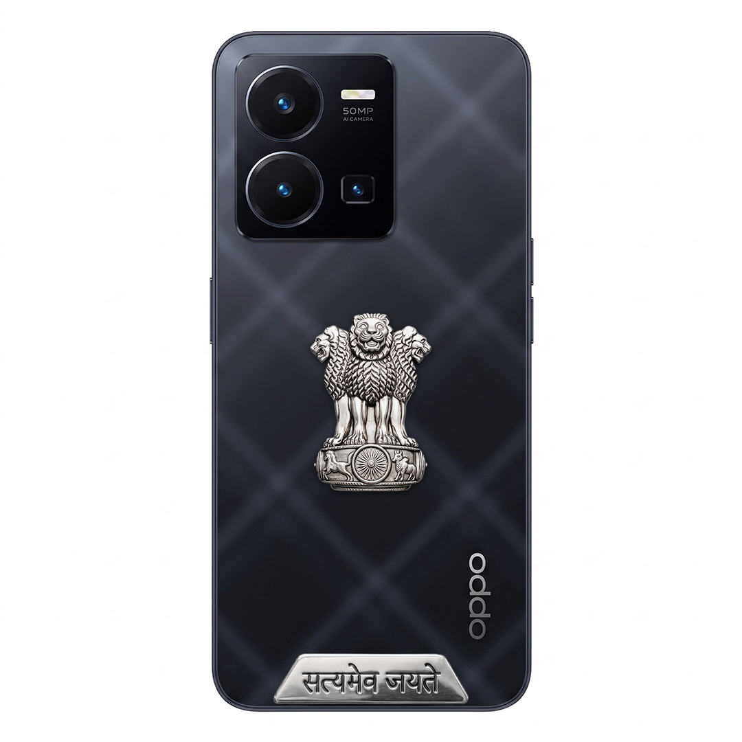 Vivo Y35 5G Compatible Satyamev Jayate 3D Metal Emblem Sticker