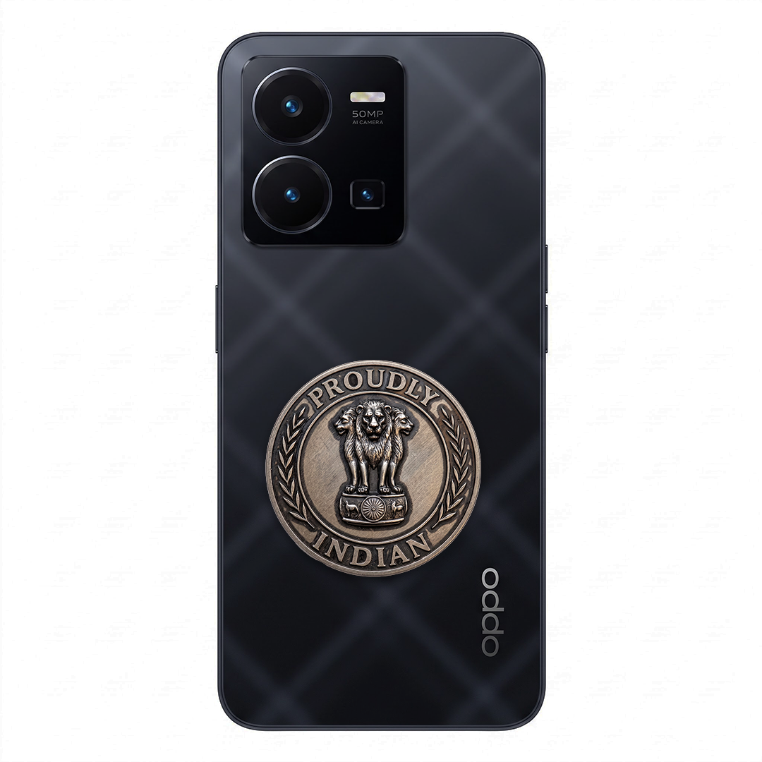 Vivo Y35 5G Compatible Satyamev Jayate 3D Metal Emblem Sticker