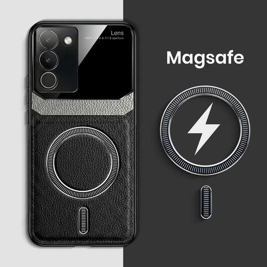 Vivo Y200 5G Premium Magsafe Magnetic Leather Lens Protective Case